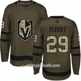 Män Ishockey Vegas Golden Knights Tröja Marc-Andre Fleury 29 Adidas 2017-2018 Camo Grön Authentic